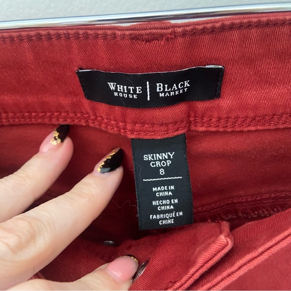 WHBM Hot Cinnamon Ankle Crop Moto Pant with Pockets and Seams Size 8 - Picture 4 of 6